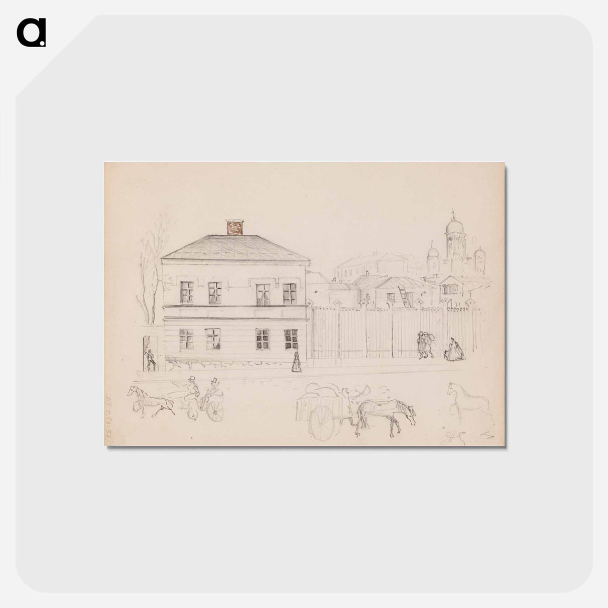 Sukkaa kutova nainen - アルバート エーデルフェルト Postcard.