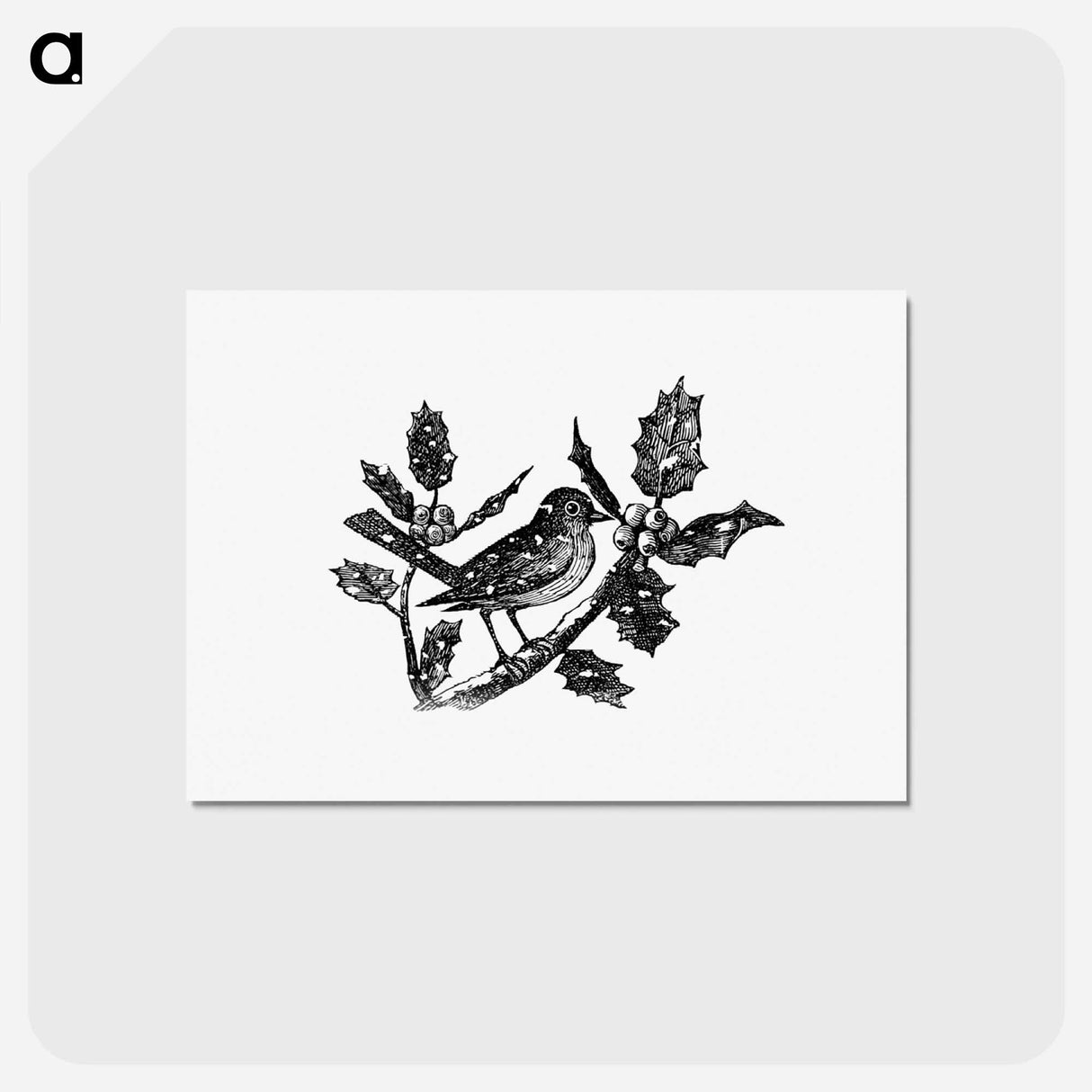 アートポストカード-Winter Bird Etching Illustration
- 大英図書館 Postcard.