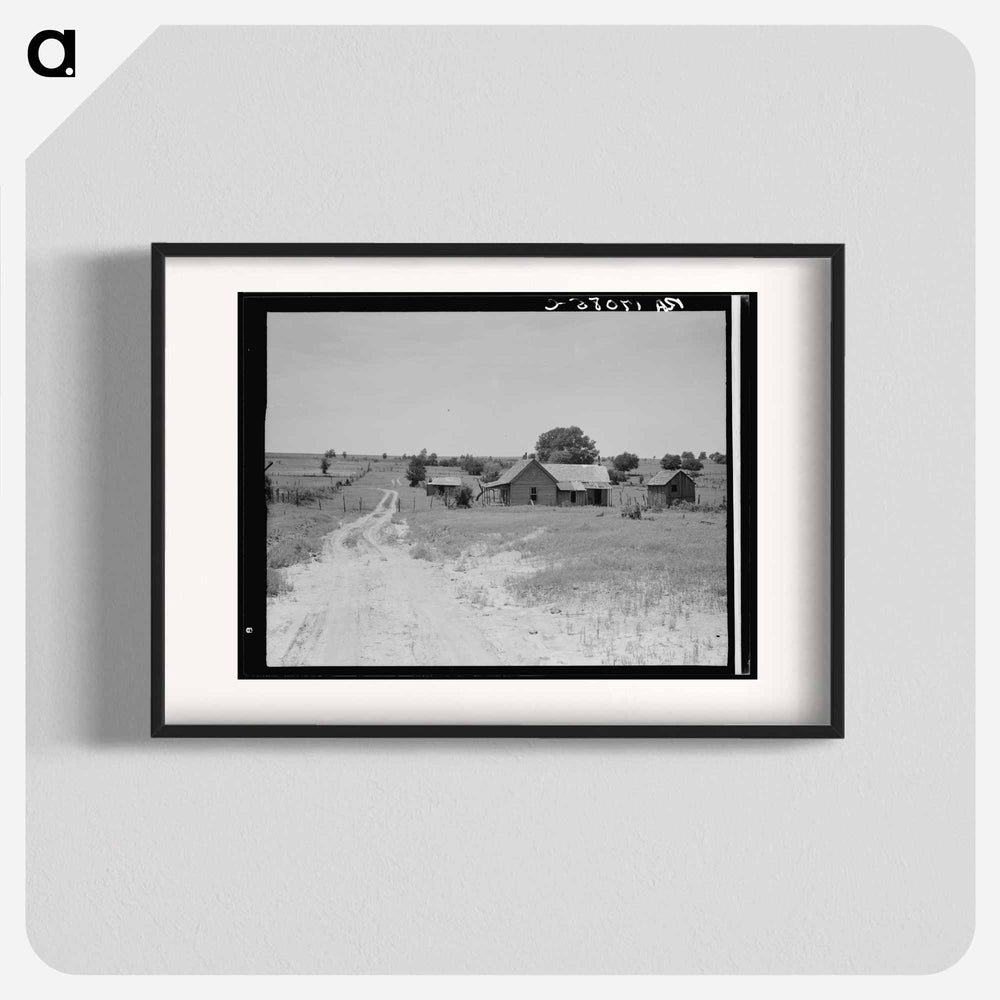 Worn-out land and abandoned cabins near Newport, Oklahoma - Dorothea Lange Poster.