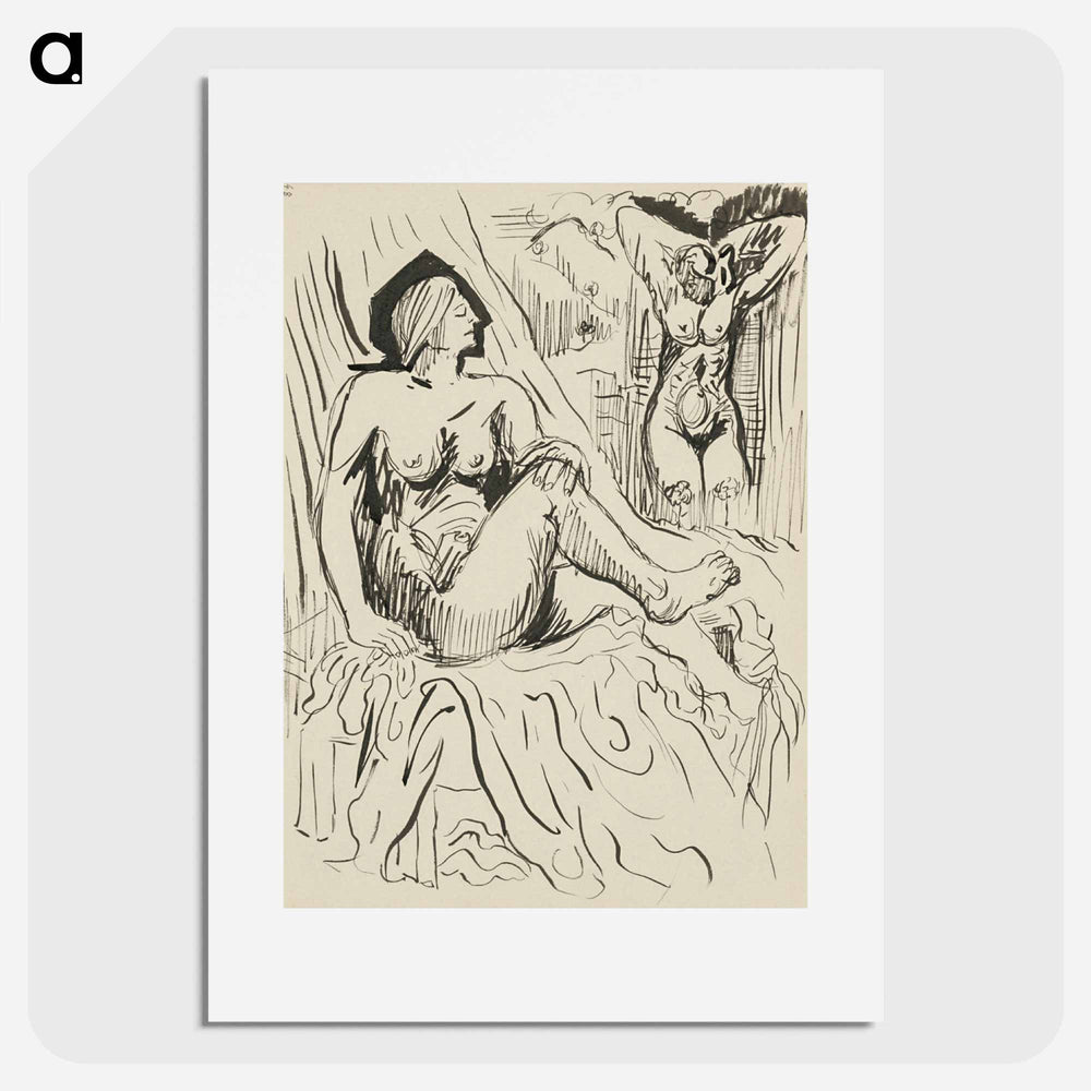 Sketchbook 22 two female nudes - アーノルド ピーター ワイズ クビンチャン Poster.
