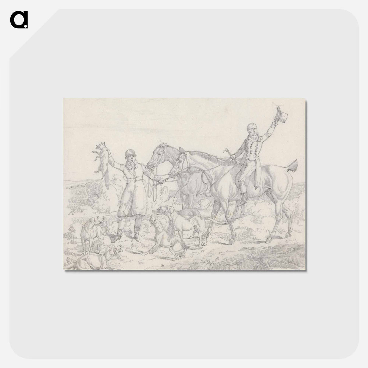 アートポストカード-Scraps, No. 26: Hunting - The Kill, Fox About to be Thrown to the Hounds
- イェール大学アートギャラリー Postcard.