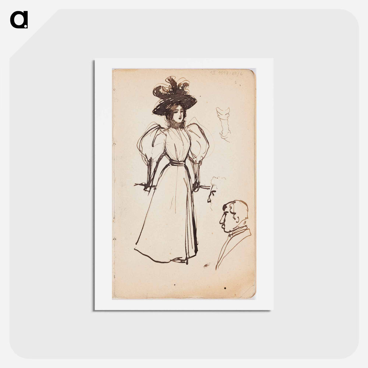 (unknown) part of a sketchbook - アルバート エーデルフェルト Postcard.