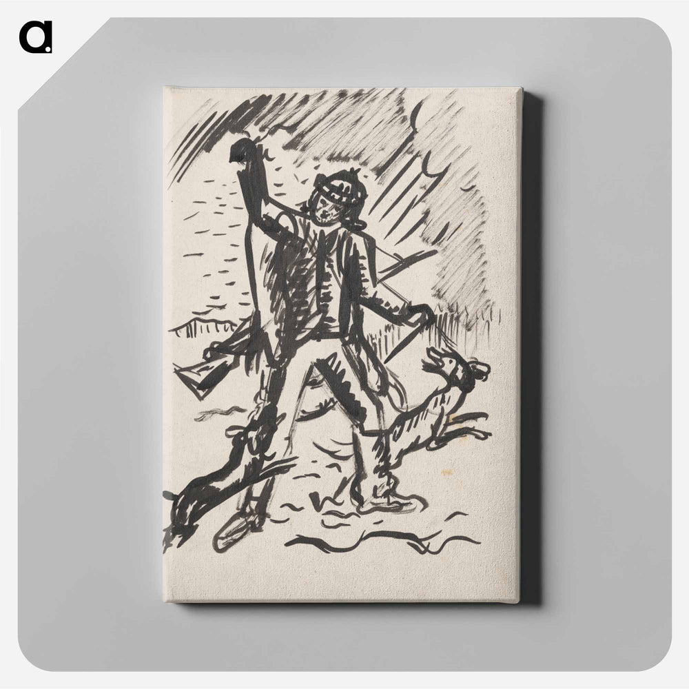 Hunter with his catch - アーノルド ピーター ワイズ クビンチャン Canvas.