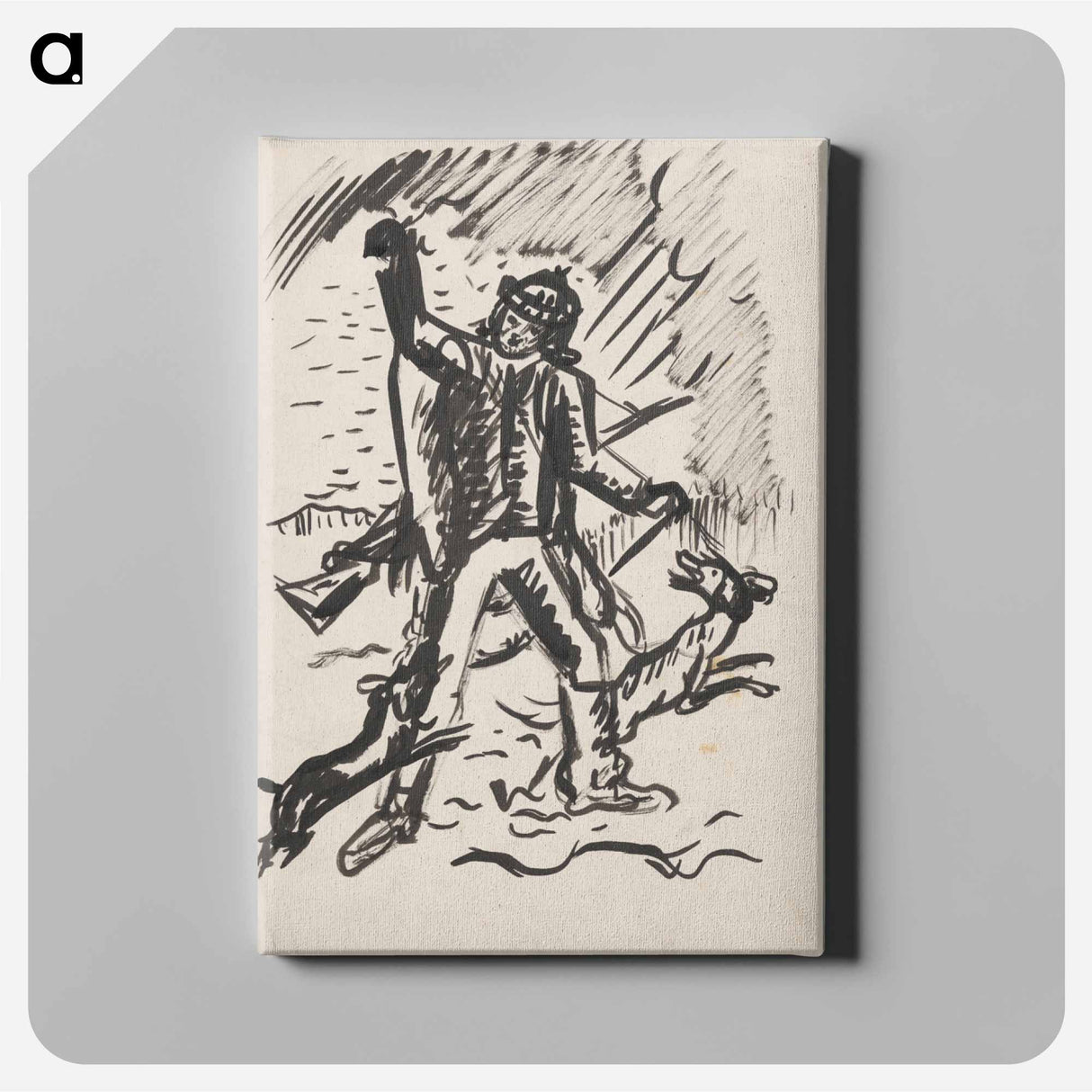 Hunter with his catch - アーノルド ピーター ワイズ クビンチャン Canvas.