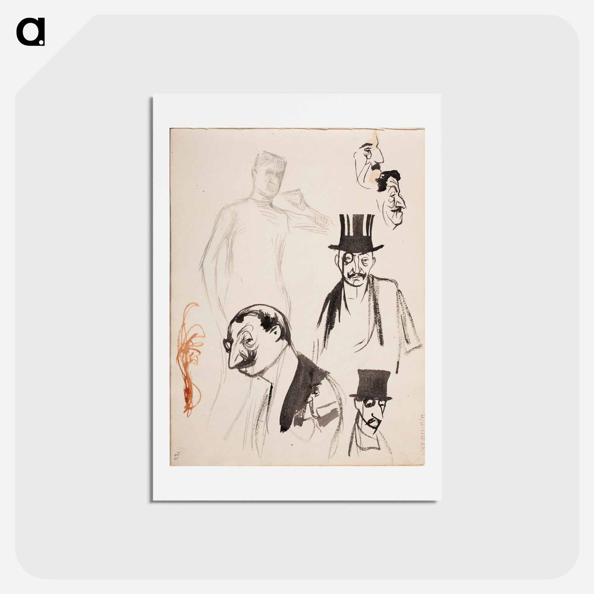 Akseli gallén ; karikatyyrejä - アルバート エーデルフェルト Postcard.