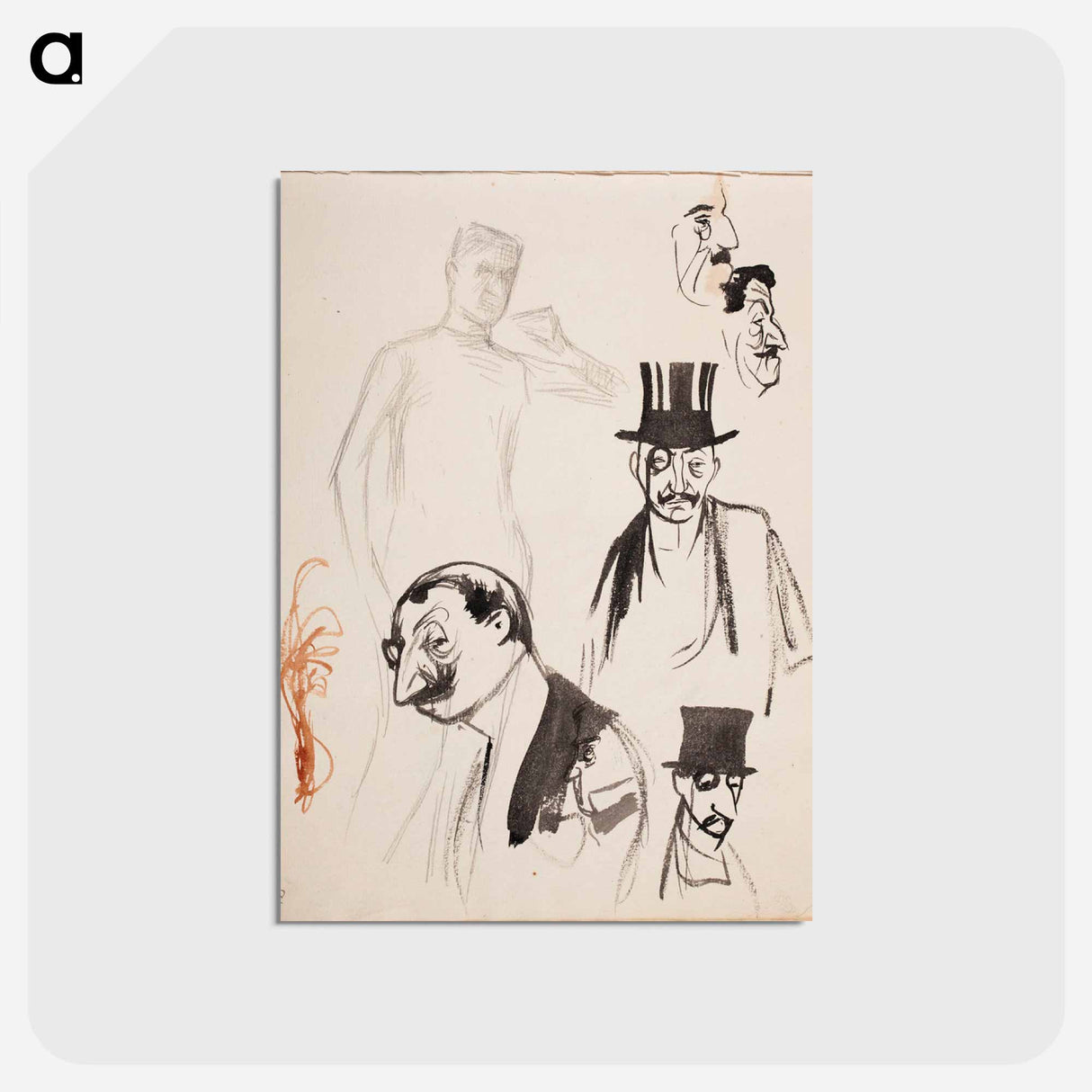 Akseli gallén ; karikatyyrejä - アルバート エーデルフェルト Postcard.