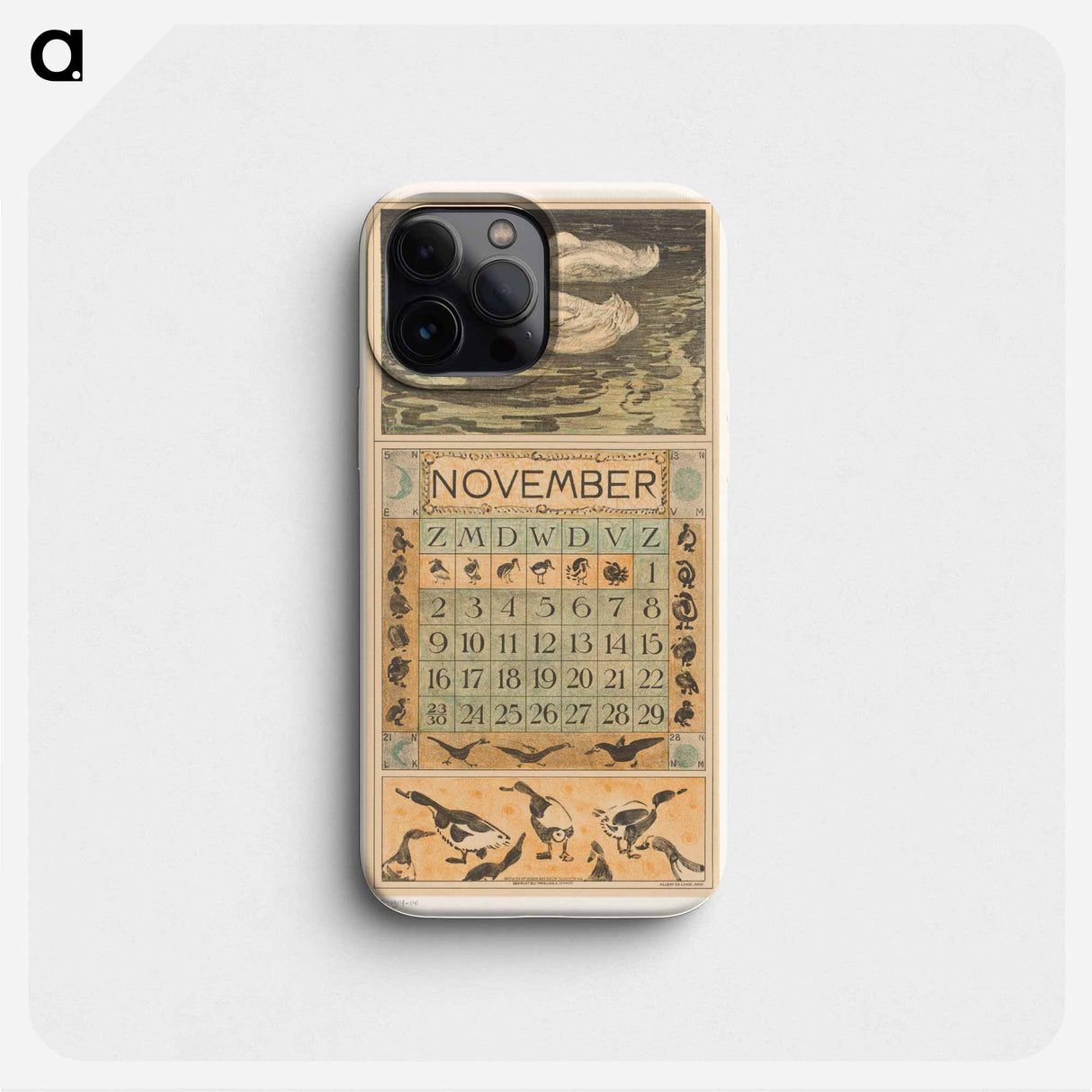 Calendar November with dry leaves - Theo van Hoytema Phone Case.