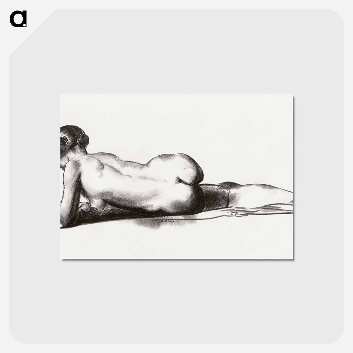 アートポストカード-Nude Study, Woman Lying Prone
- ボストン公共図書館 Postcard.