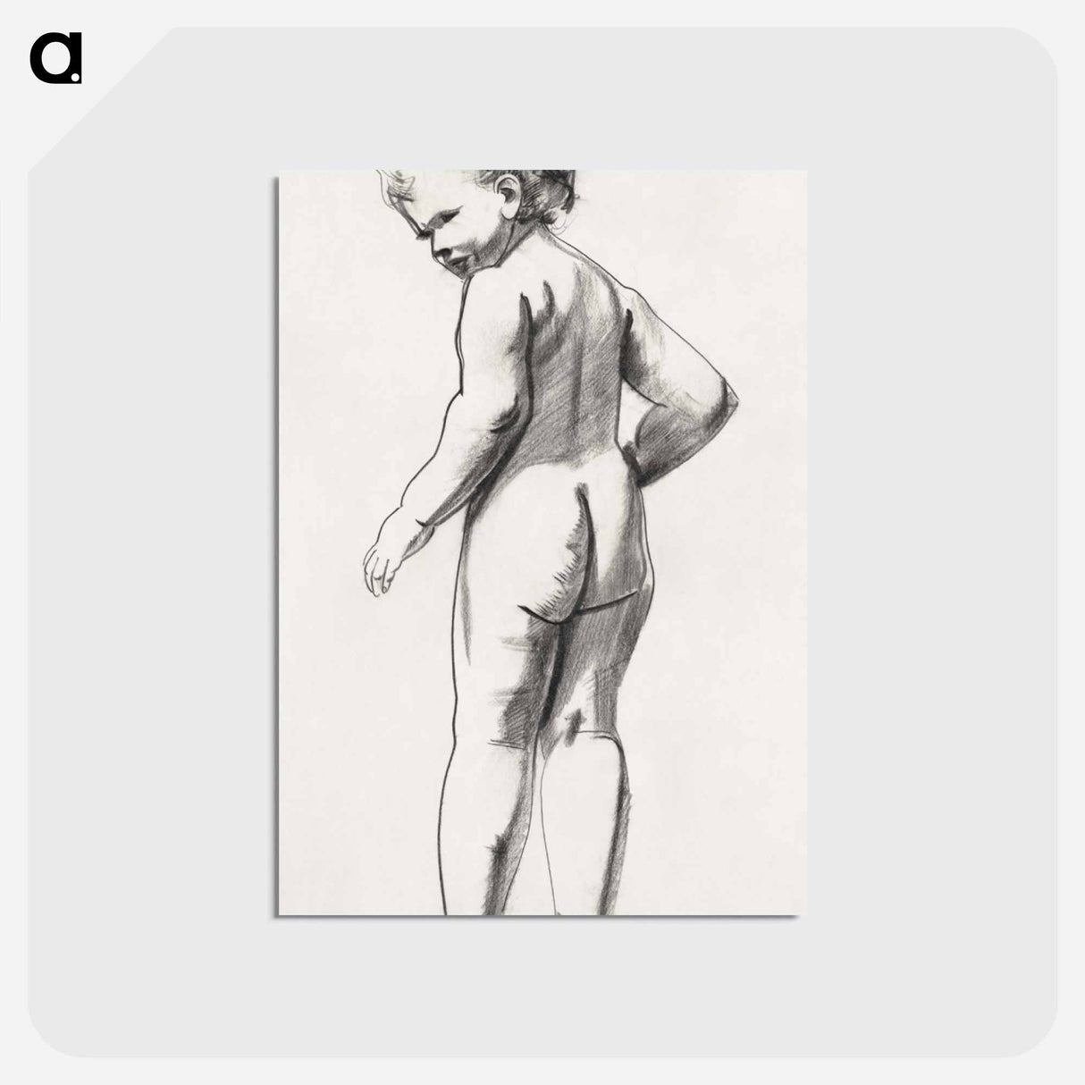 アートポストカード-Nude child - ボストン公共図書館 Postcard.