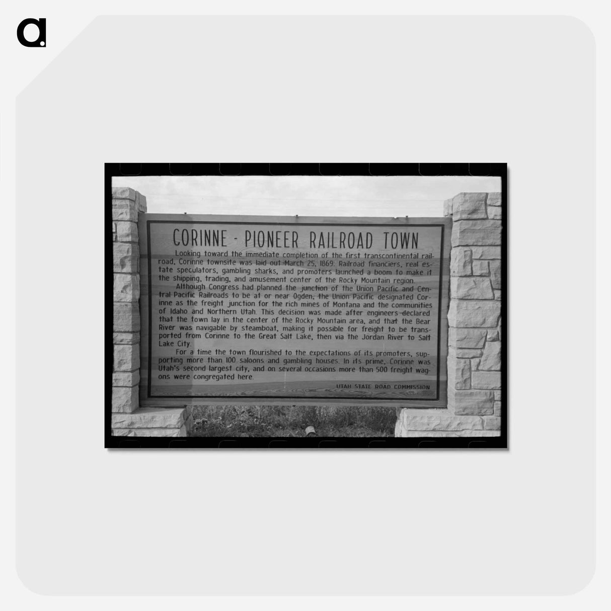 アートポストカード-Roadside Sign, Corinne, Utah
- ラッセル リー Postcard.