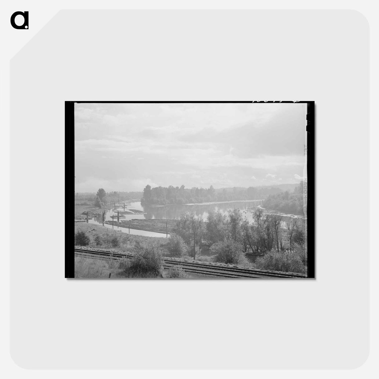 アートポストカード-Log Rafts in Columbia River
- ラッセル リー Postcard.