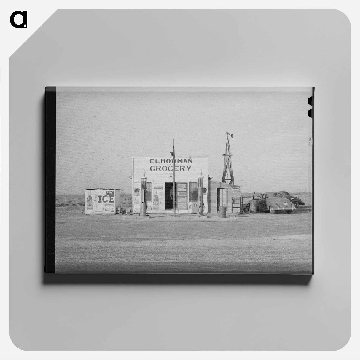 アートパネル-Grocery Store and Filling Station in the High Plains
- ラッセル リー Canvas.