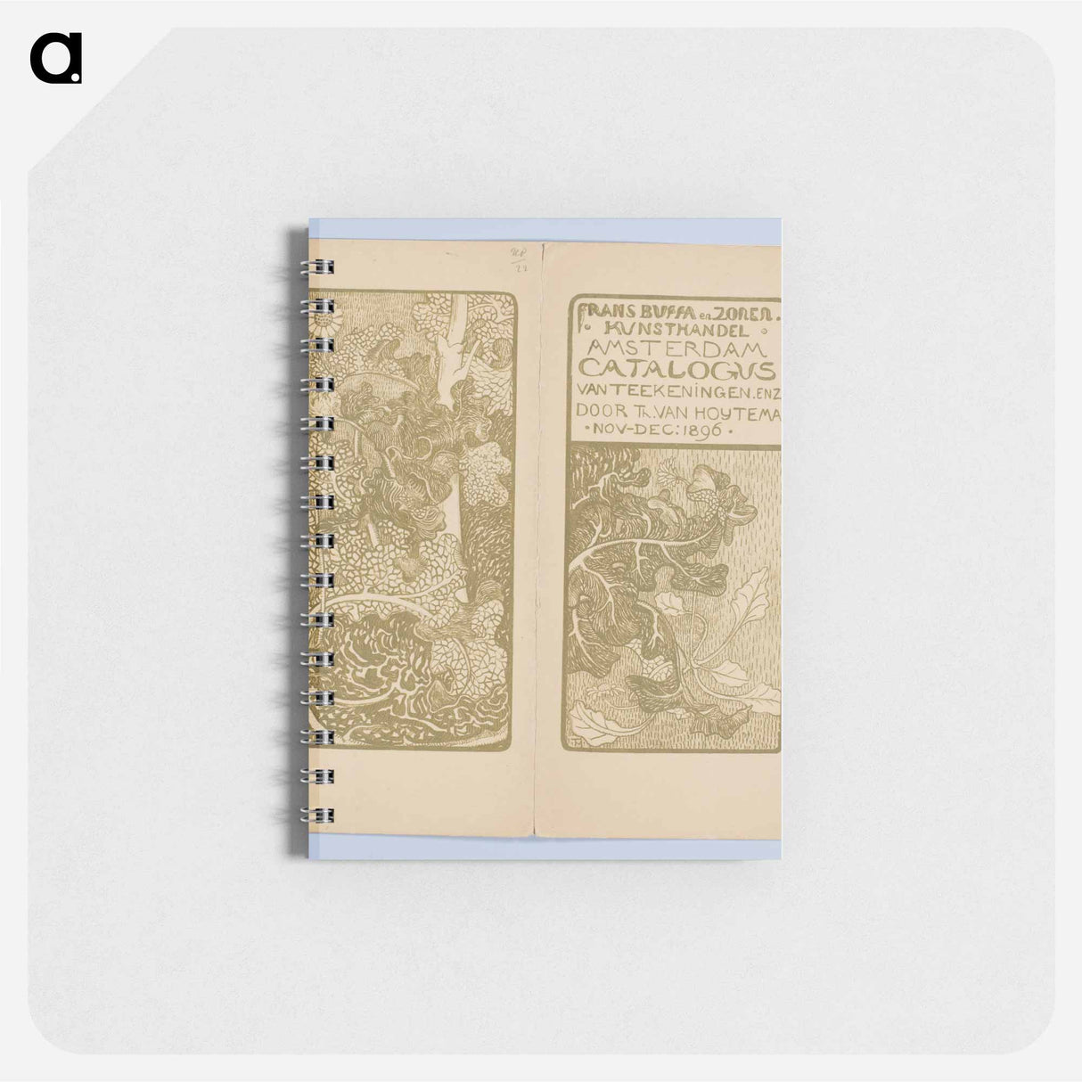 アートメモ帳-Catalogusomslag met bladeren en bloemen by Theo van Hoytema - テオ ヴァン ホイテマ Memo.