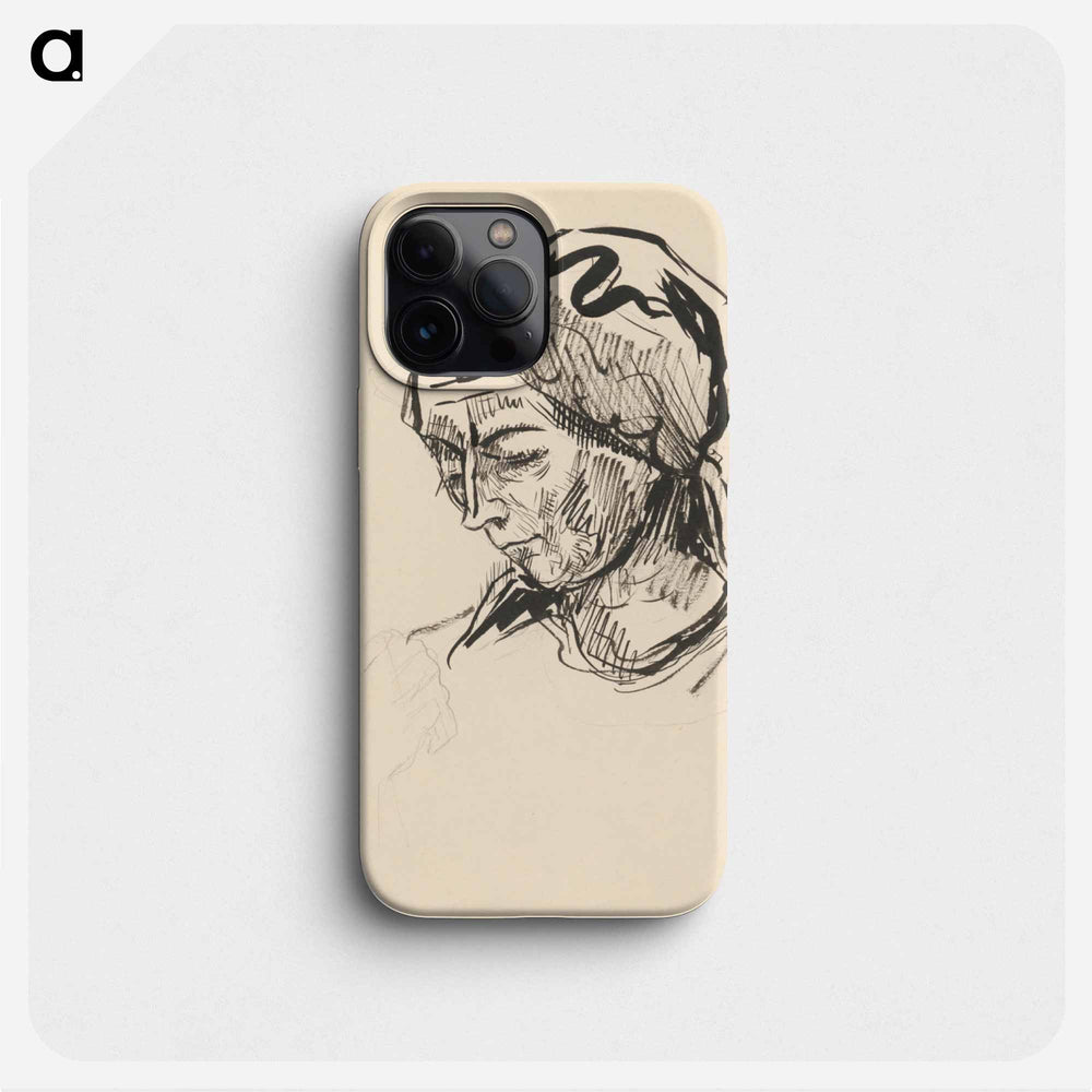Sketchbook 19 female head - アーノルド ピーター ワイズ クビンチャン Phone Case.