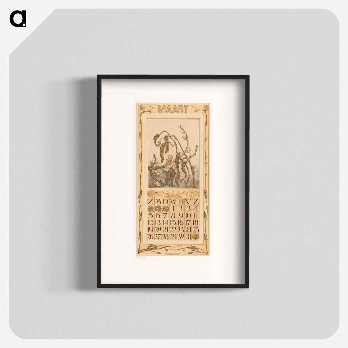 Calendar background with empty space - Theo van Hoytema Poster.