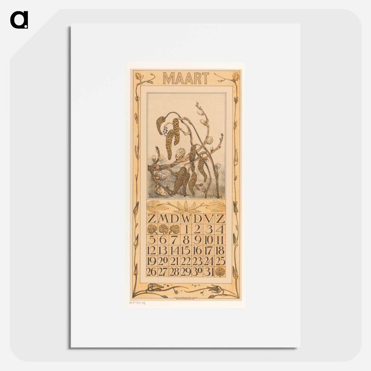 Calendar background with empty space - Theo van Hoytema Poster.