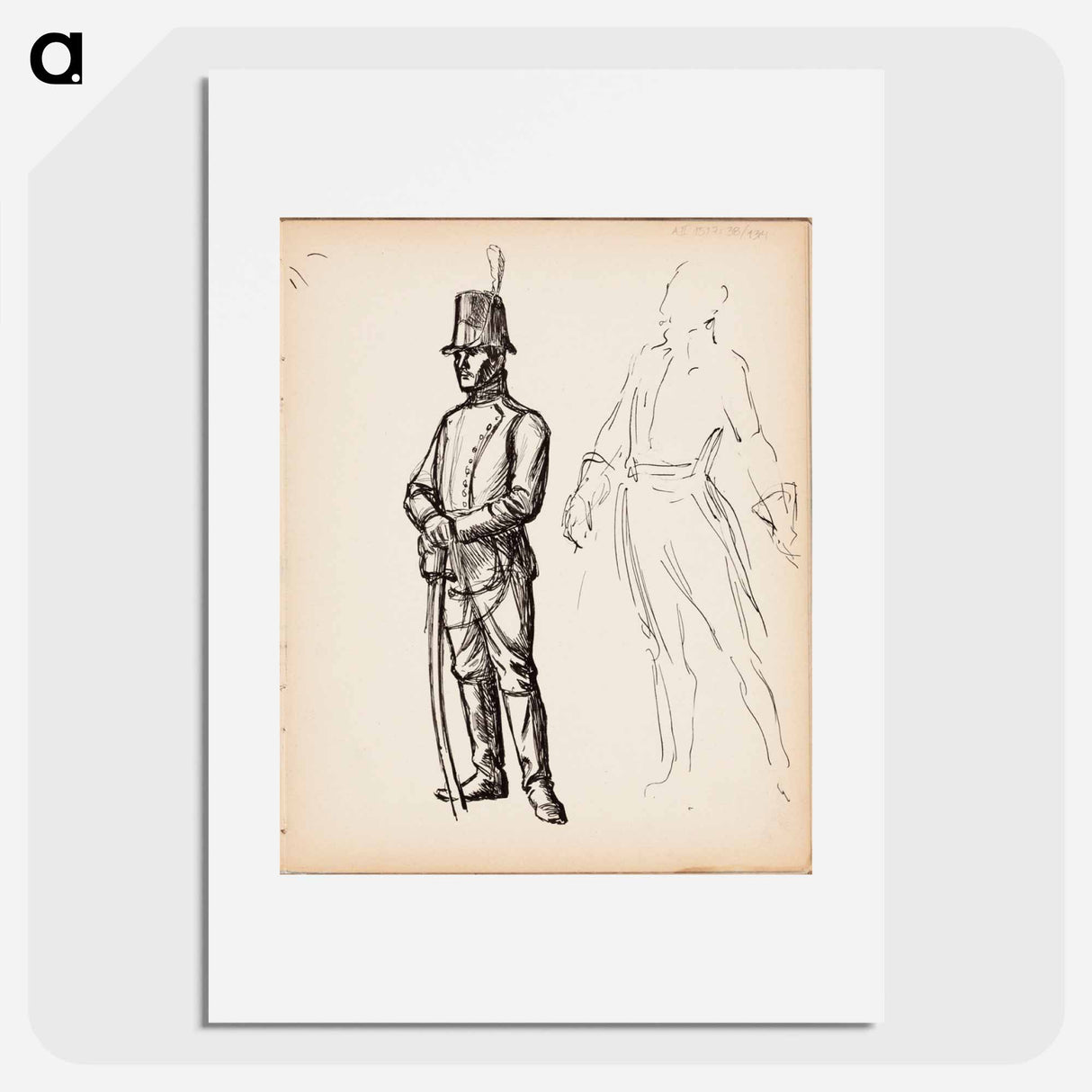 Kuvitusluonnos joko j. l. runebergin vänrikki stålin tarinoihin tai carl snoilsky, svenska bilder -teokseen - アルバート エーデルフェルト Poster.