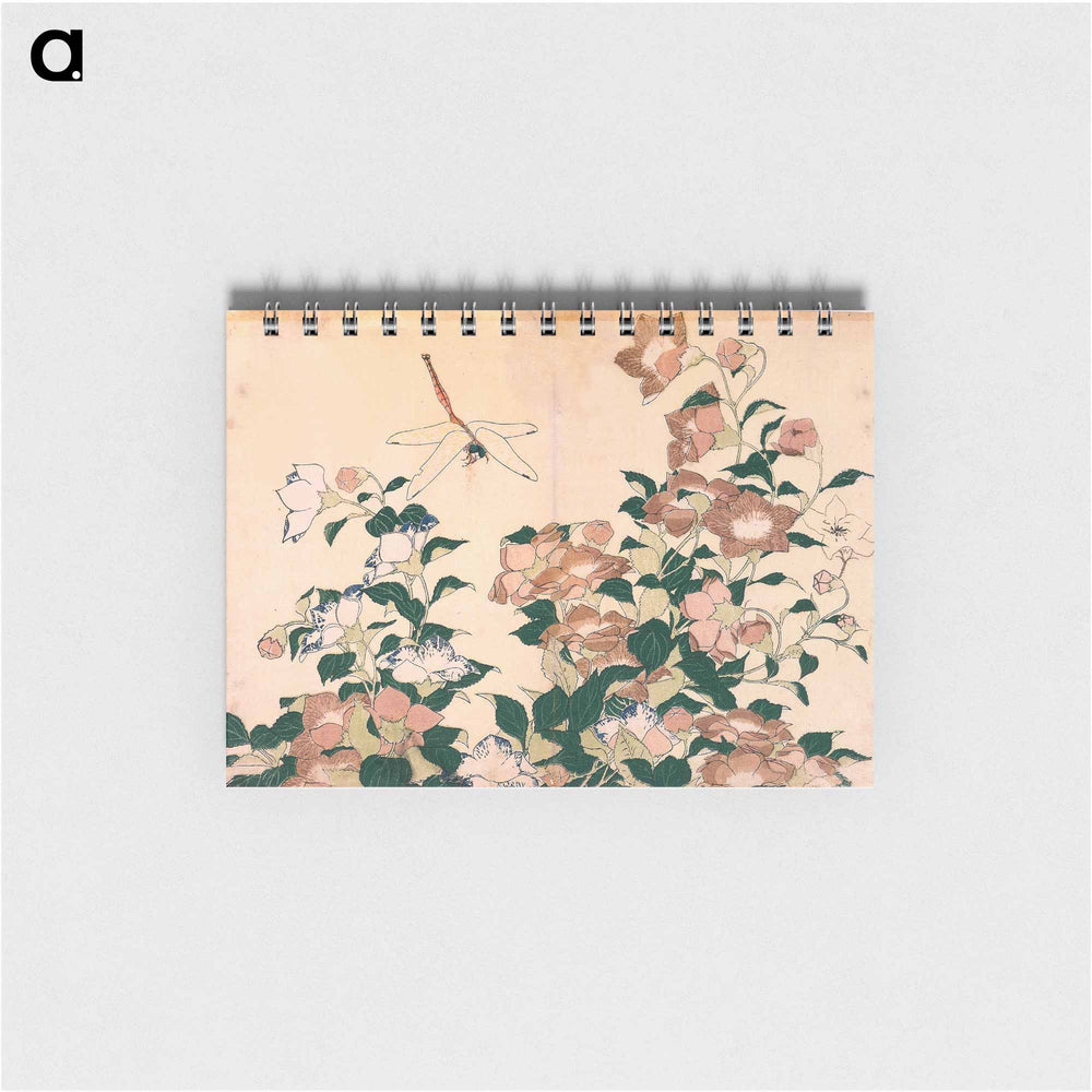 Bellflower and Dragonfly - 葛飾 北斎 Memo.