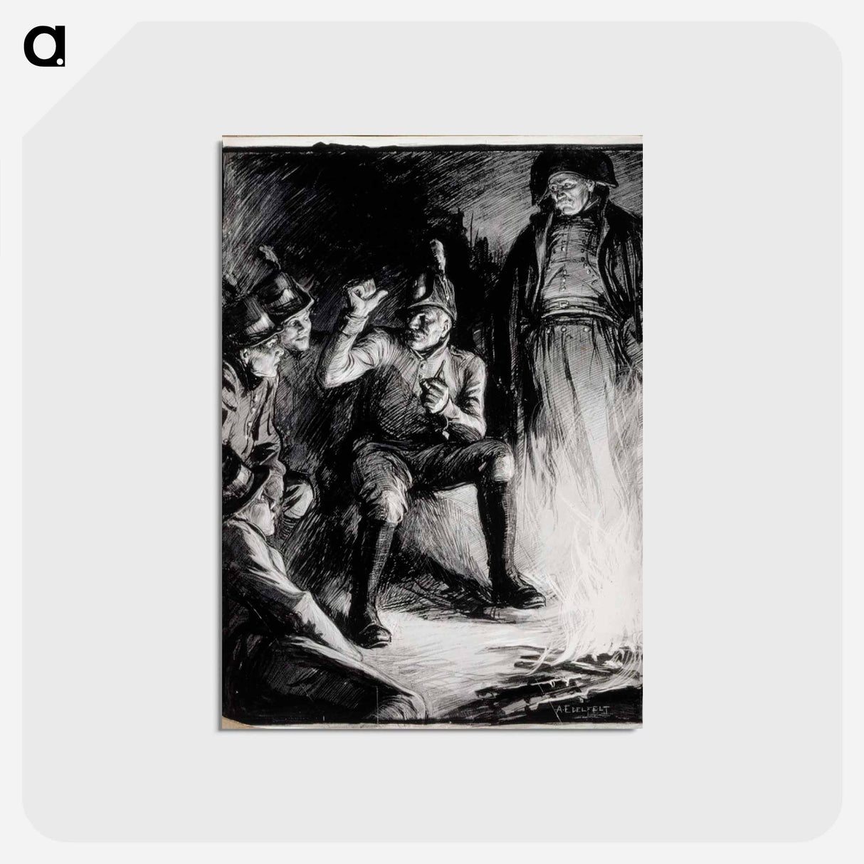 nuotioll' ei hurtti vanhuksella jutun puutett ollut laisinkaan - アルバート エーデルフェルト Postcard.