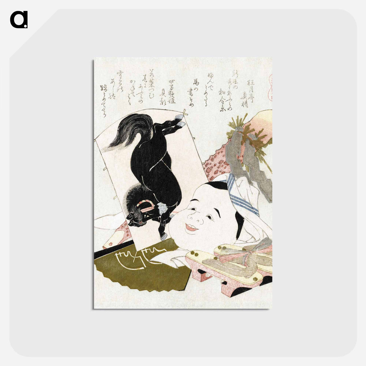 アートポストカード-Hokusai's Horse Clogs - 葛飾 北斎 Postcard.