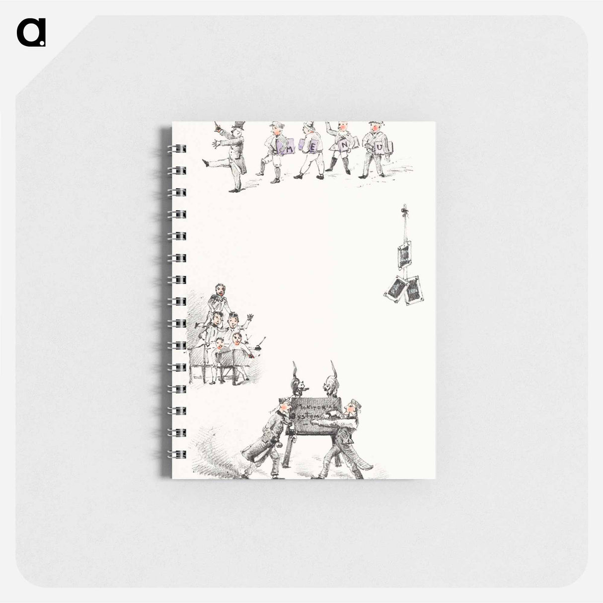 Menukaart met onderwijzers en leerlingen - テオ ヴァン ホイテマ Memo.