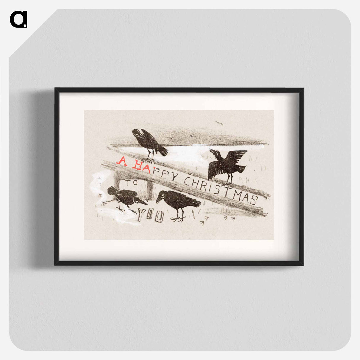 Kerstkaart met vier kraaien - テオ ヴァン ホイテマ Poster.