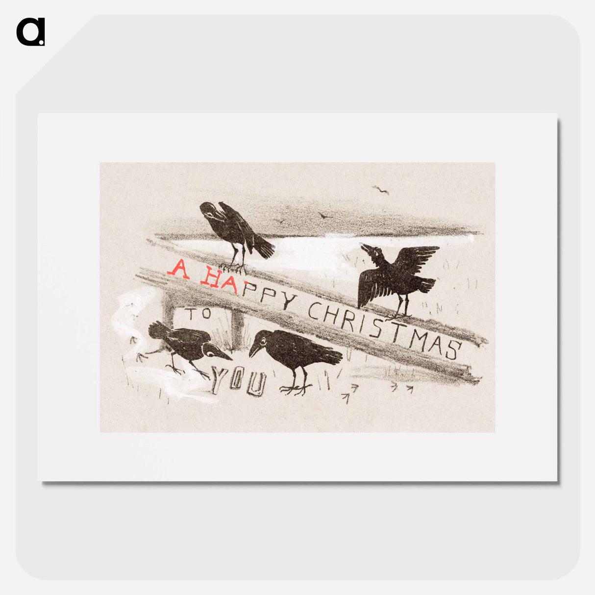 Kerstkaart met vier kraaien - テオ ヴァン ホイテマ Poster.