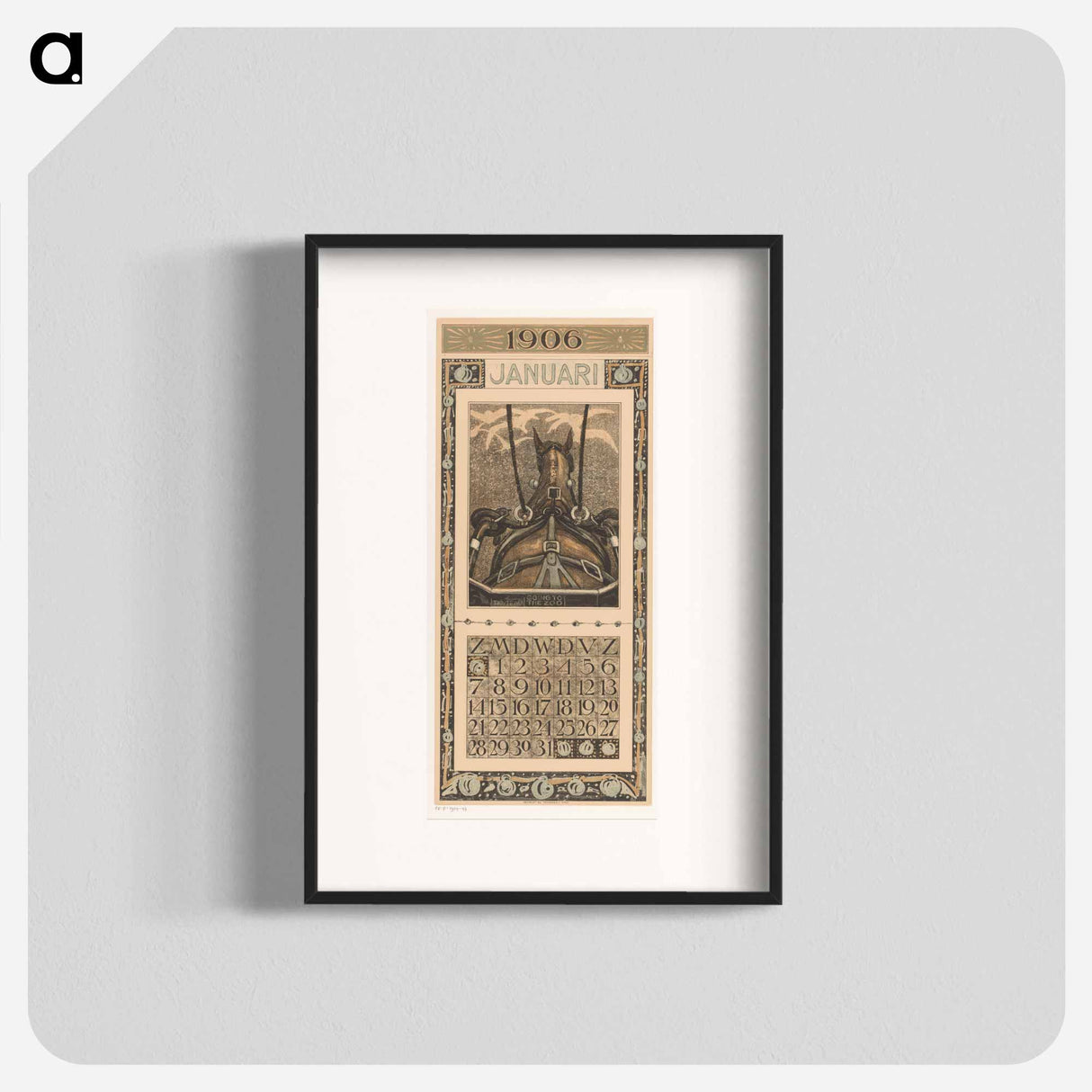 Calendar January with indelible pages - Theo van Hoytema Poster.