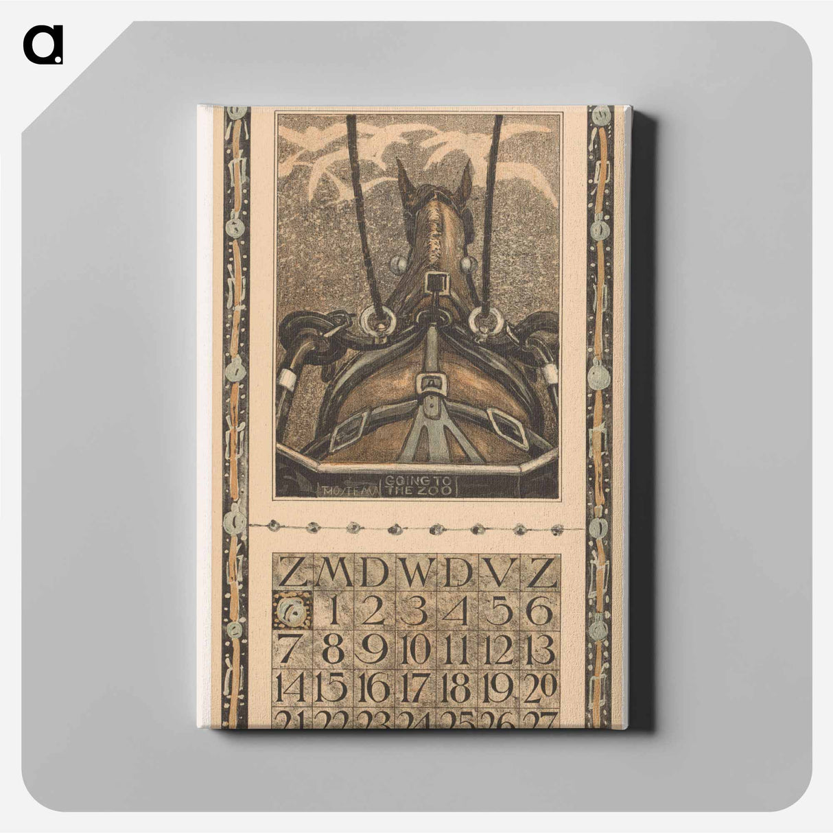 January Calendar with indelible pages - Theo van Hoytema Canvas.