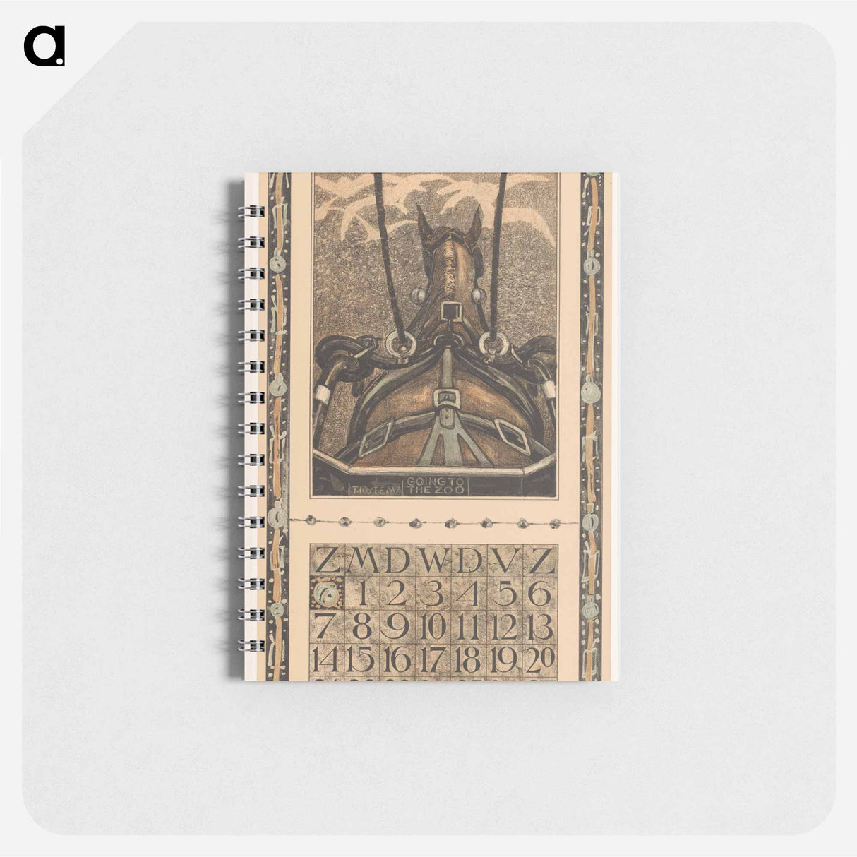 Kalenderblad januari met ingespannen paard - テオ ヴァン ホイテマ Memo.