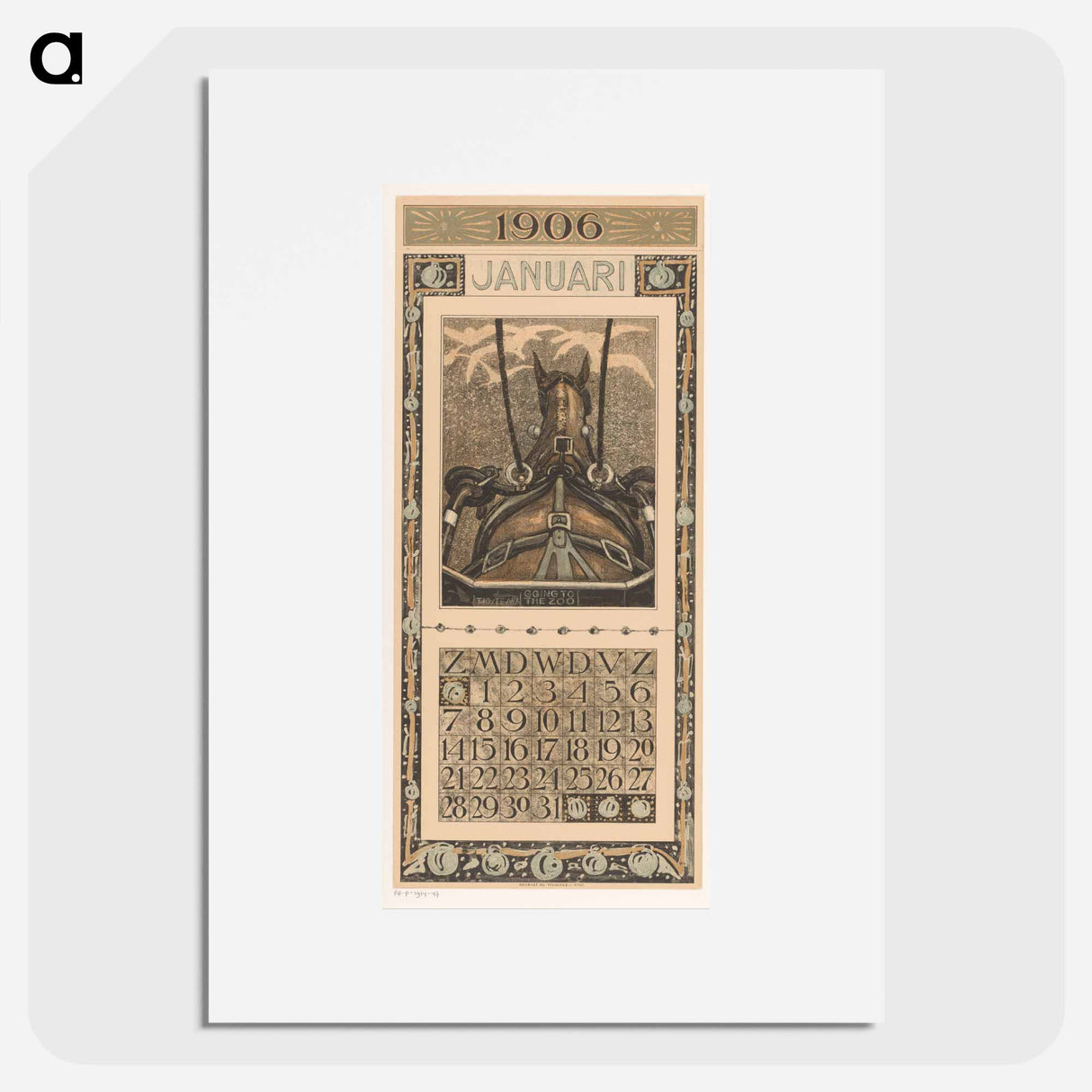 Calendar January with indelible pages - Theo van Hoytema Poster.