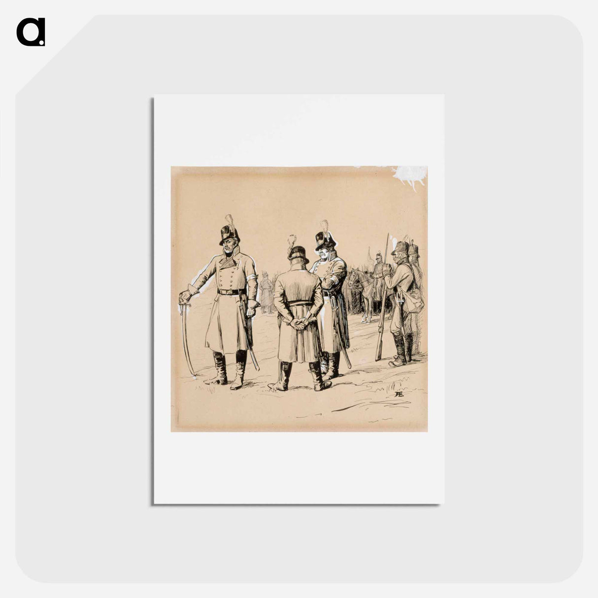 grönhagen miettii, kylmä on von kothen, schantz ärjyy vaan ja konow kiroaa - アルバート エーデルフェルト Postcard.