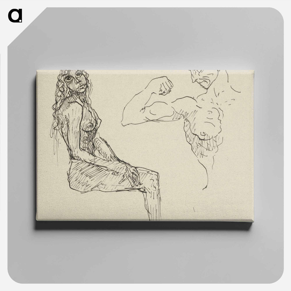 Sketchbook 22 sketches of a woman and a man - アーノルド ピーター ワイズ クビンチャン Canvas.