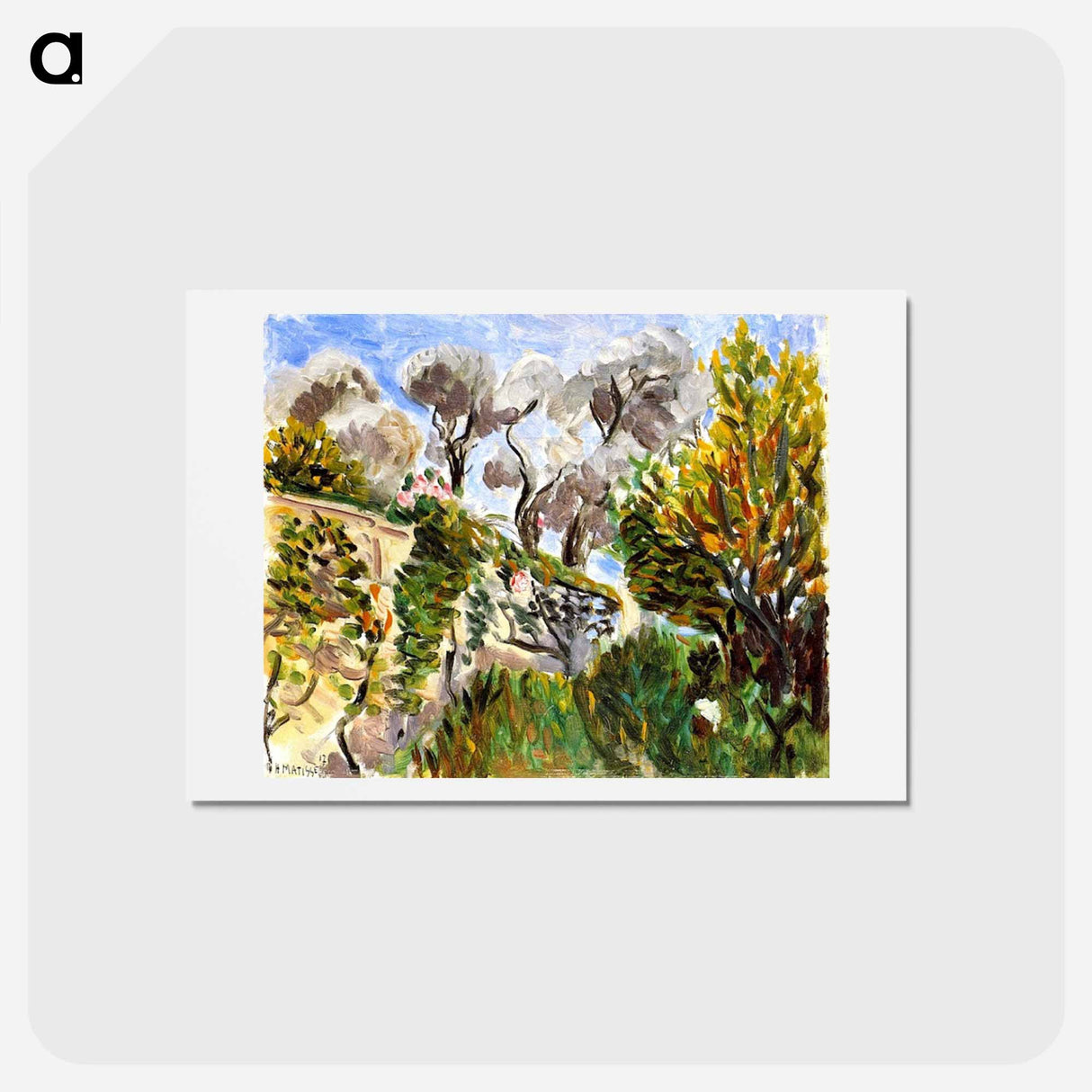 アートポストカード-Olive Trees, Renoir’s Garden in Cagnes - アンリ マティス Postcard.