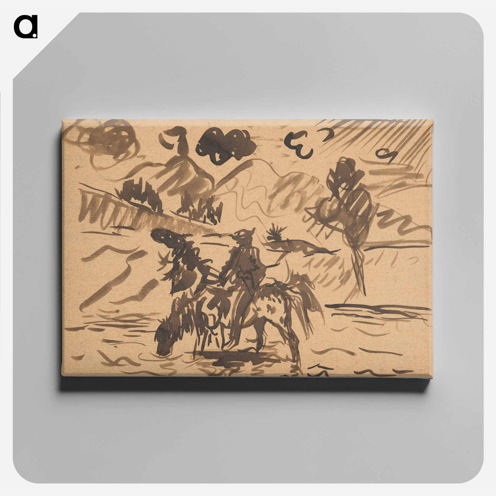 A drinking horse - アーノルド ピーター ワイズ クビンチャン Canvas.