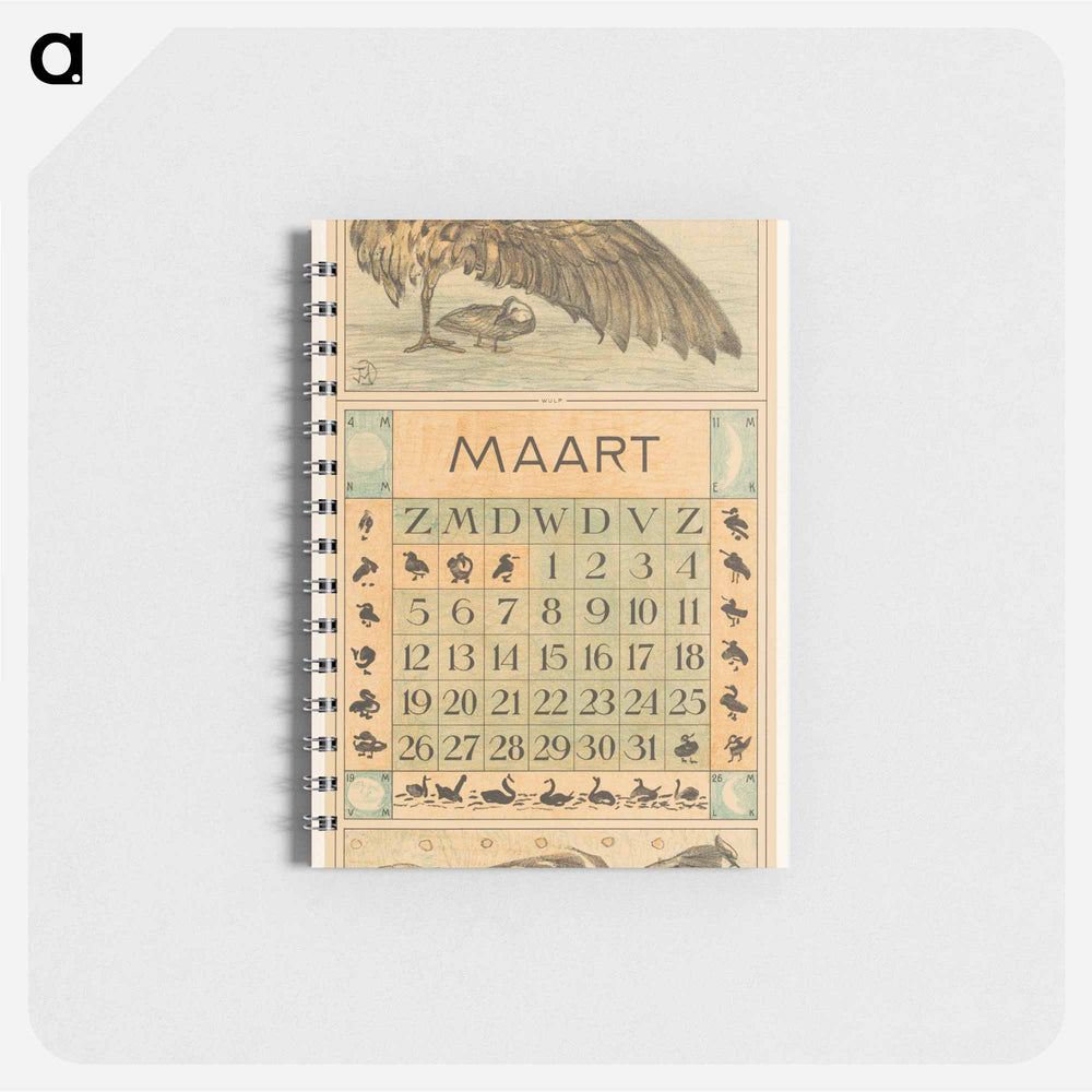 Kalenderblad maart met wulp - テオ ヴァン ホイテマ Memo.