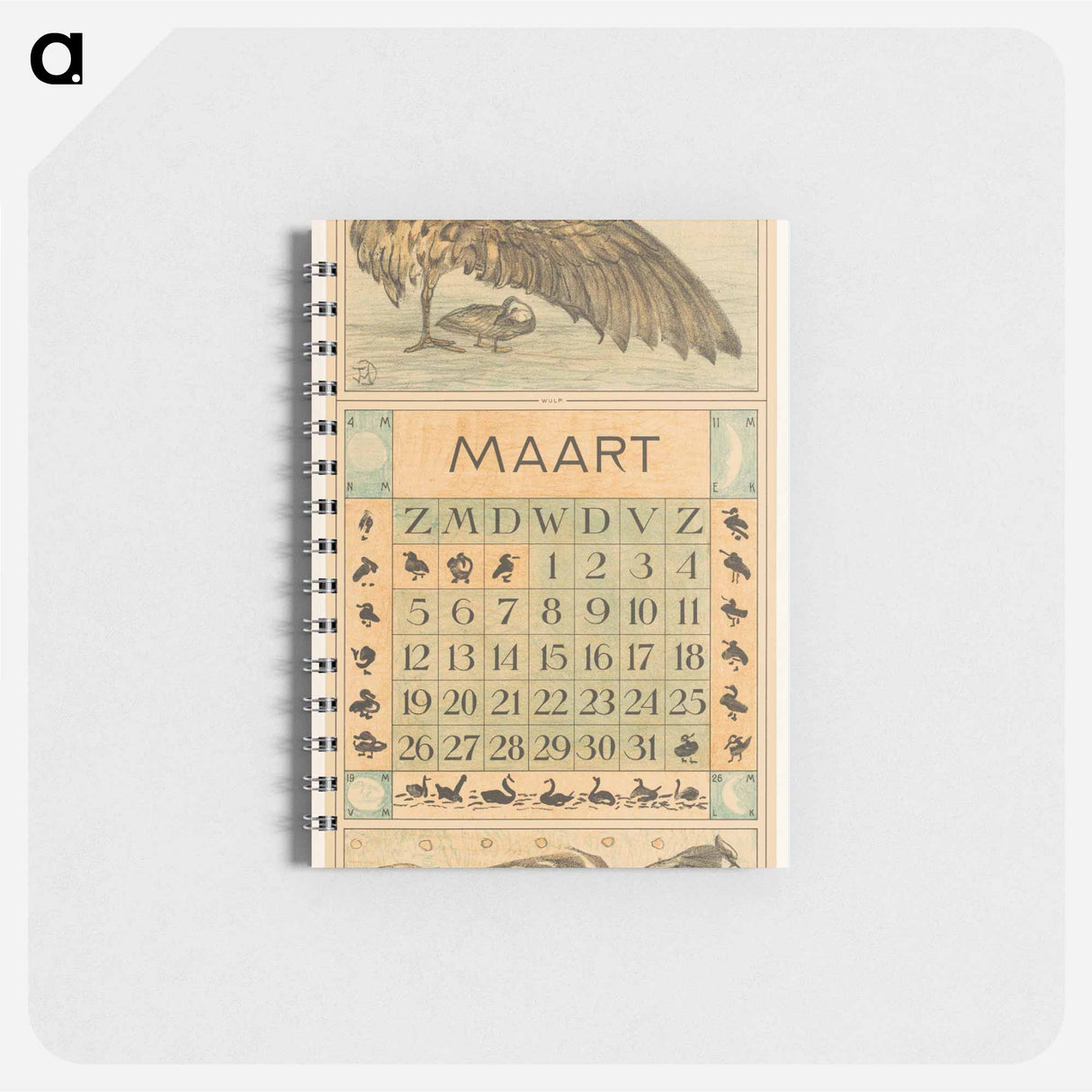 Kalenderblad maart met wulp - テオ ヴァン ホイテマ Memo.