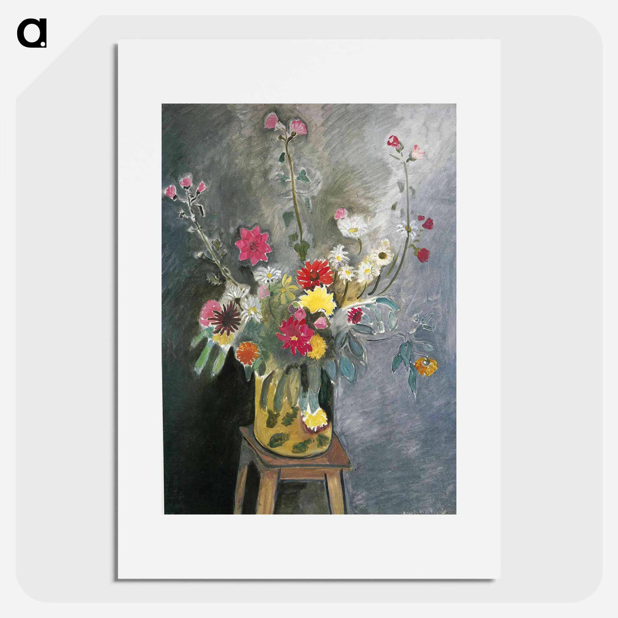 アートポスター-Bouquet of mixed flowers - アンリ マティス Poster.