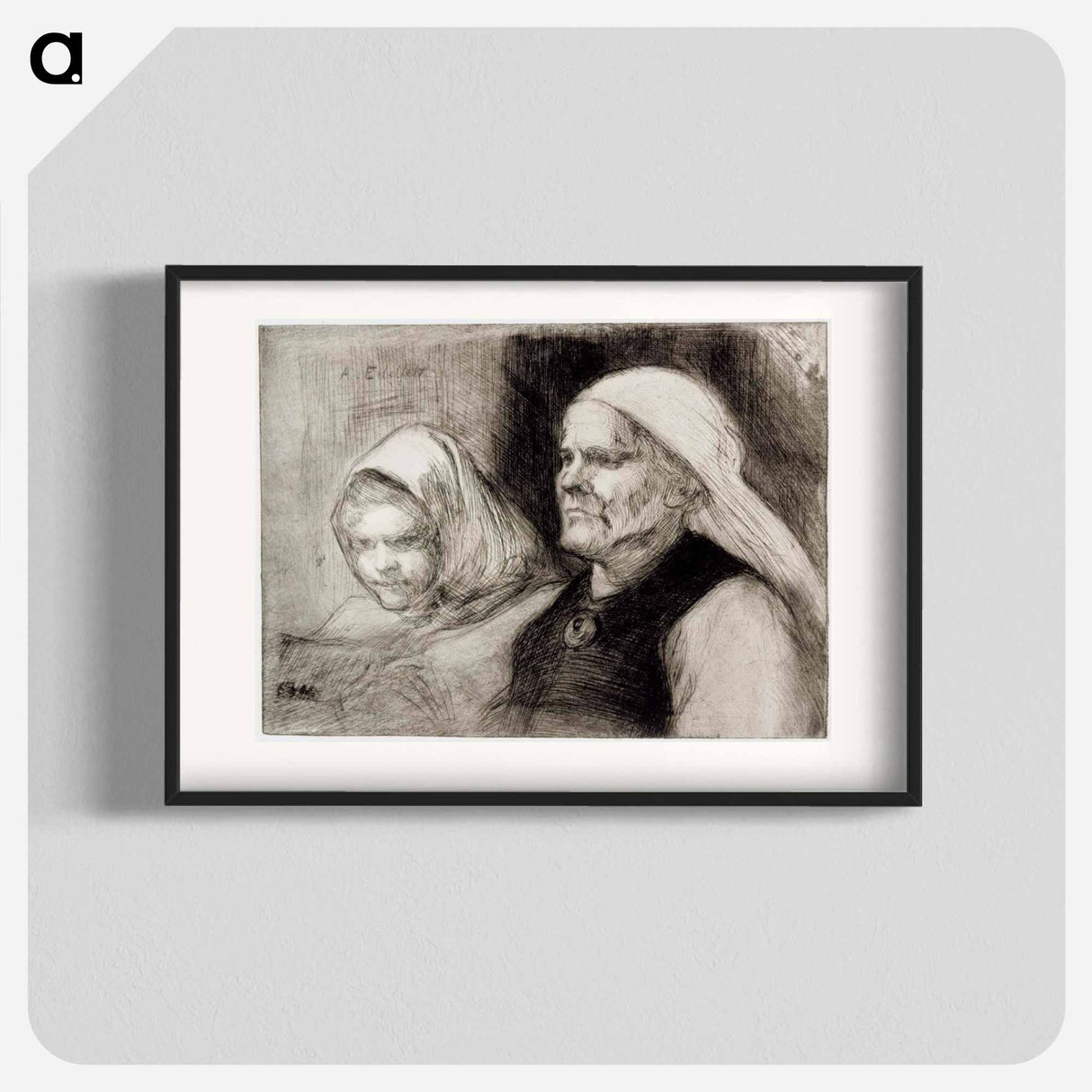 Ruokolahden eukko ja tyttö - アルバート エーデルフェルト Poster.