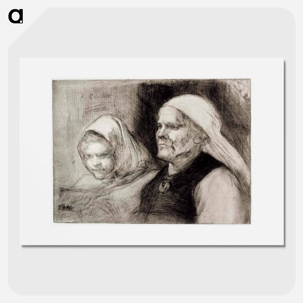 Ruokolahden eukko ja tyttö - アルバート エーデルフェルト Poster.