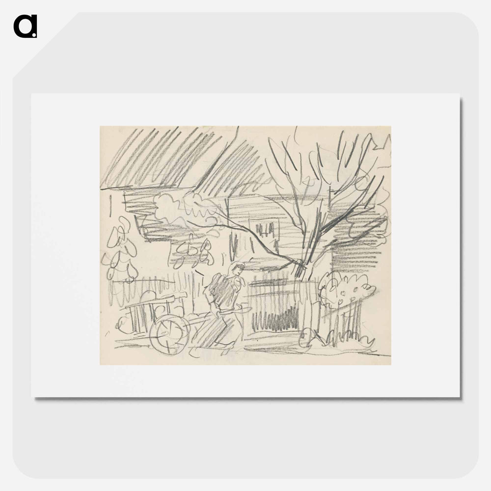 Sketchbook 16 a woman pulling a cart around the village - アーノルド ピーター ワイズ クビンチャン Poster.
