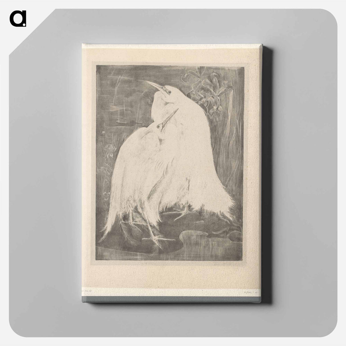 Twee zilverreigers - Theo van Hoytema Canvas.