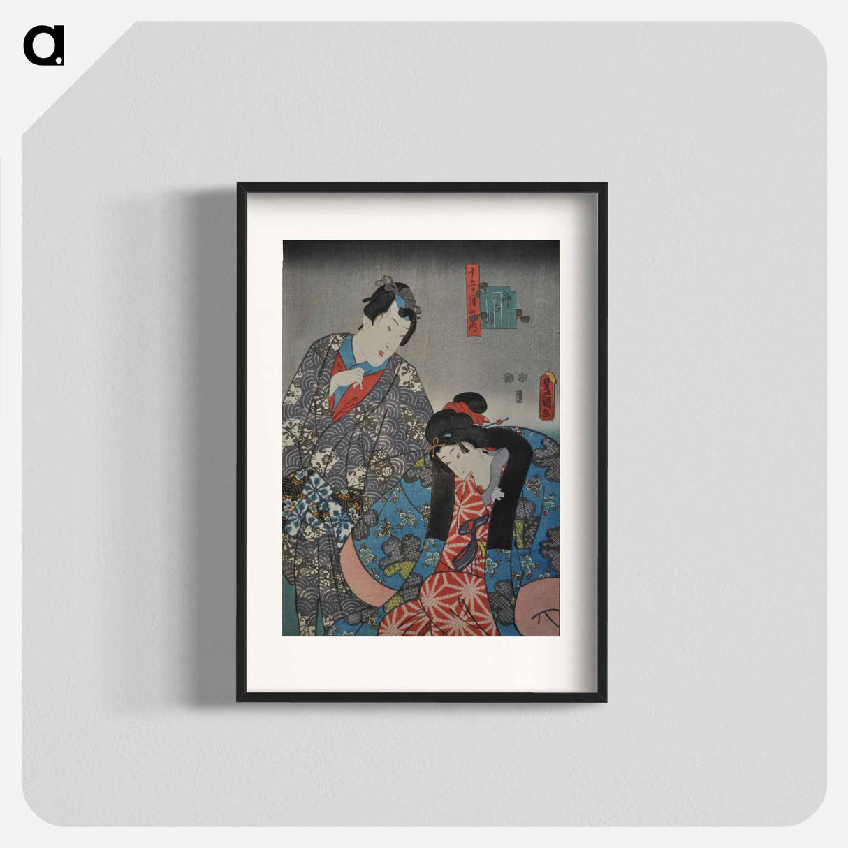 アートポスター-Couple Biting a Sleeve
- 歌川 国貞 Poster.