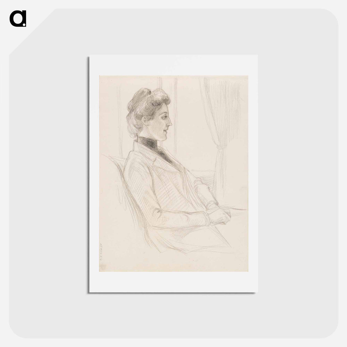 Vapaaherratar Anne Bennetin muotokuvaluonnos - アルバート エーデルフェルト Postcard.