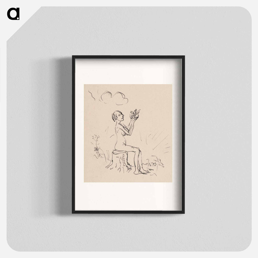 Seated woman with a bird - アーノルド ピーター ワイズ クビンチャン Poster.