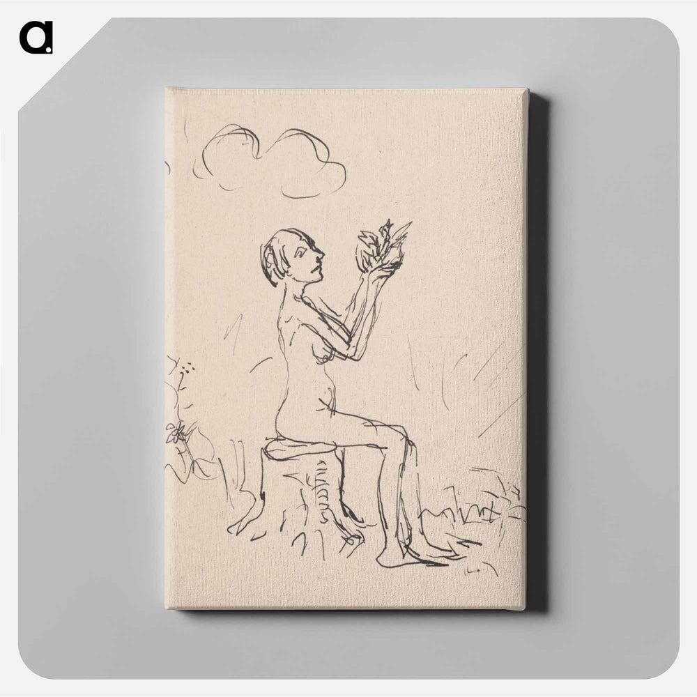 Seated woman with a bird - アーノルド ピーター ワイズ クビンチャン Canvas.