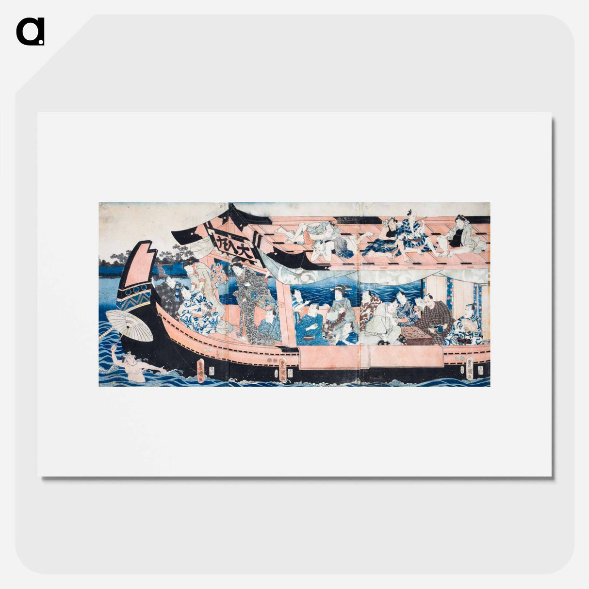 アートポスター-Actors on the Pleasure Boat Full House
- 歌川 国貞 Poster.