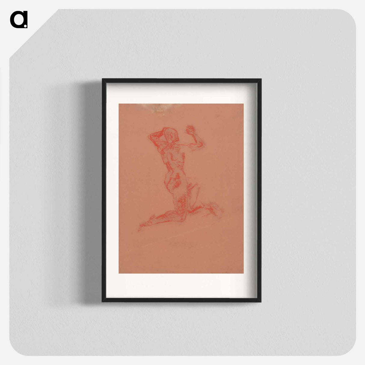 Kneeling male nude - アーノルド ピーター ワイズ クビンチャン Poster.