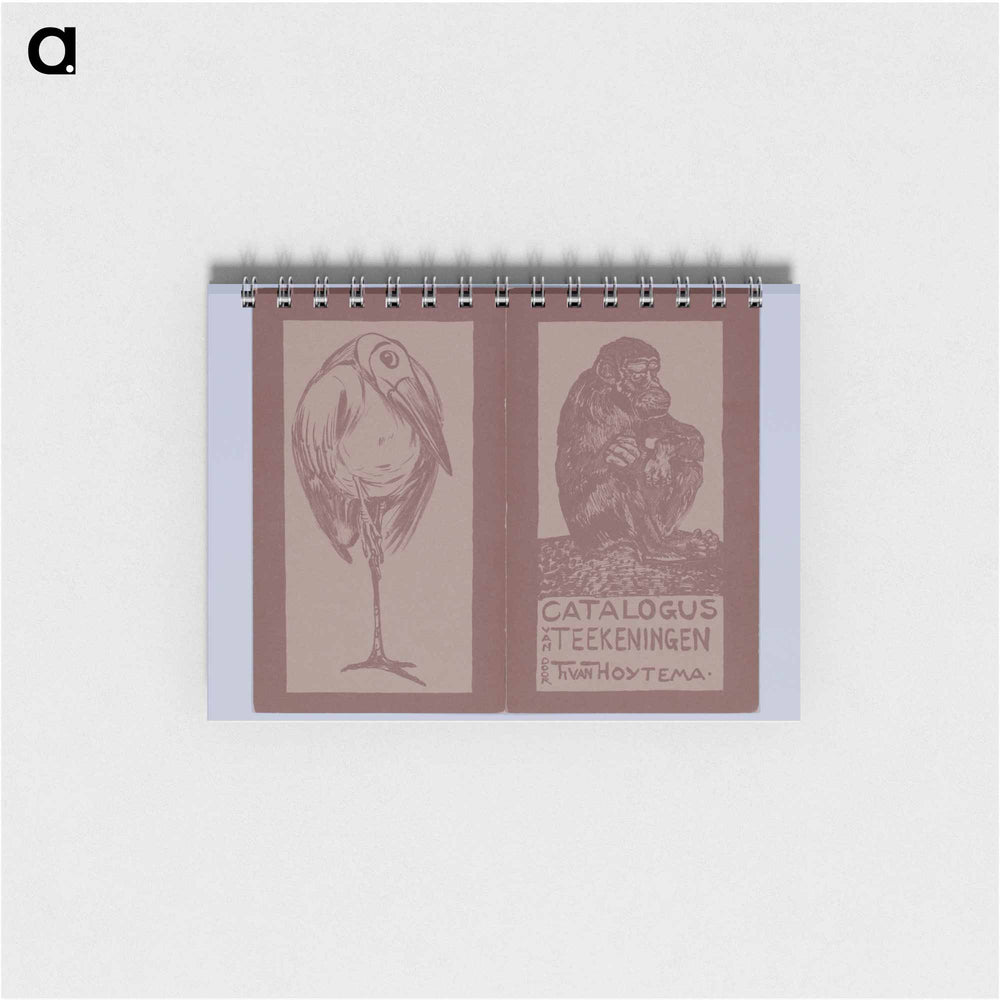 Catalogusomslag met aap en vogel by Theo van Hoytema - テオ ヴァン ホイテマ Memo.