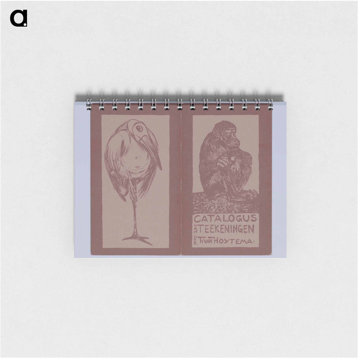 Catalogusomslag met aap en vogel by Theo van Hoytema - テオ ヴァン ホイテマ Memo.